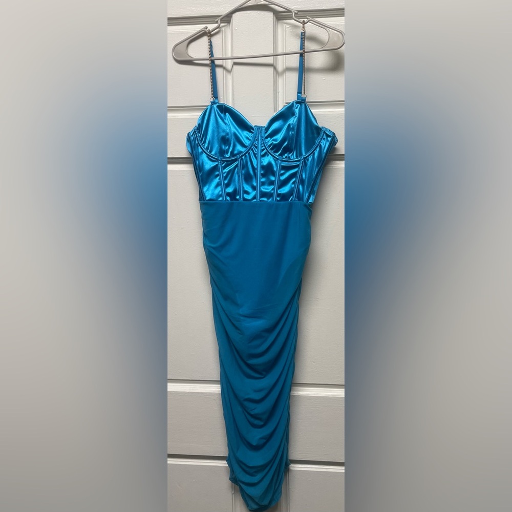 SHEIN Vibrant Blue Midi Dress